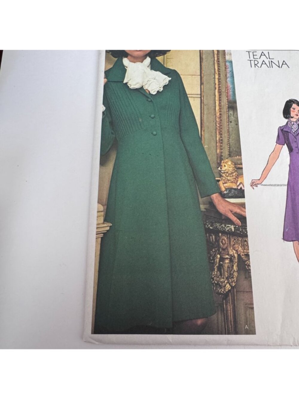 Vogue Sewing Pattern 1186 Teal Traina A-Line Dress 1975 Designer Vintage 12 UC - Picture 3 of 11